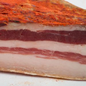 dettaglio pancetta di maiale nero calabrese